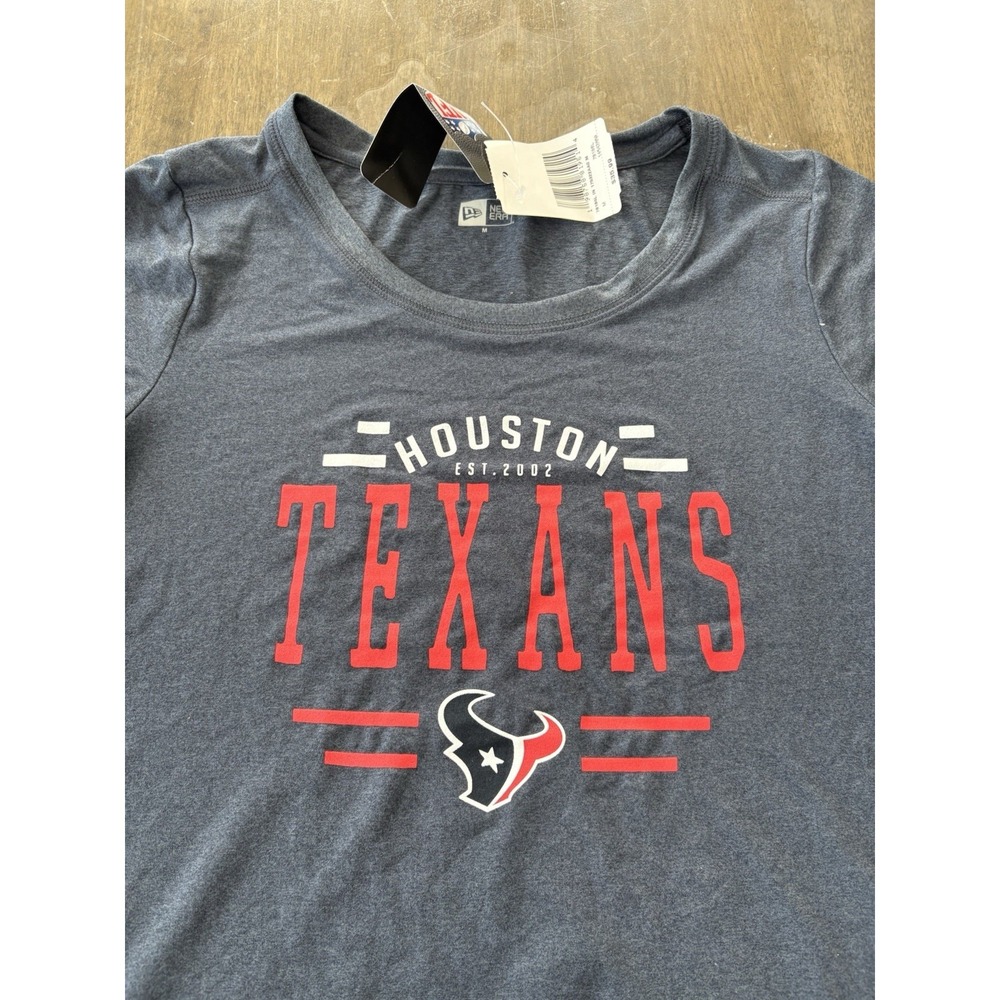 New‎ Era Houston Texans NFL Team Navy Distressed Logo Tee Womens Size Medium